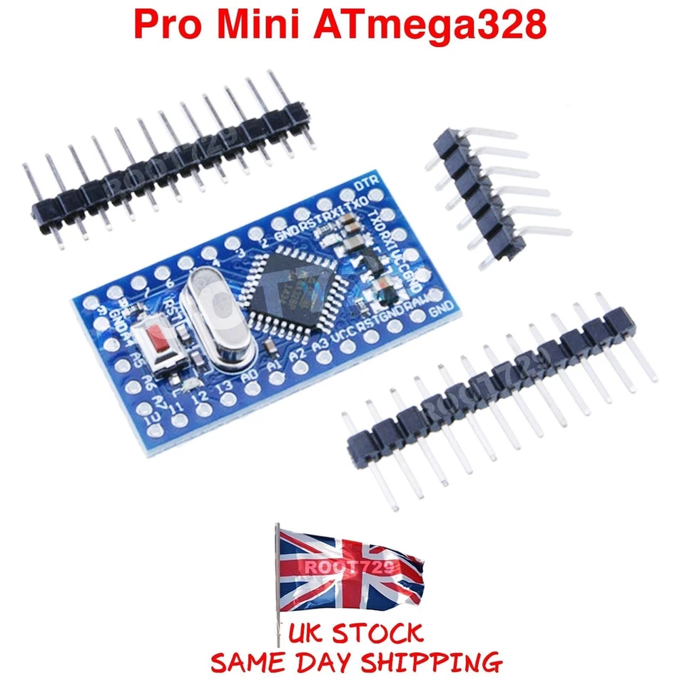 Pro Mini ATmega328 5V 16MHz Module With Crystal Oscillator Pins for Arduino Nano - Image 1 of 1