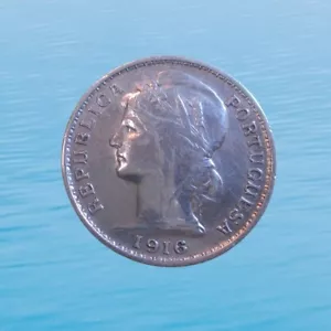 PORTOGALLO 20 CENTAVOS 1916 ARGENTO REPUBBLICA KM 562 #3738# - Foto 1 di 2