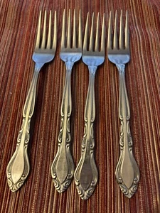 4 forchette posate acciaio inox Rogers AUBERGE Stanley Roberts 7-3/8" - Foto 1 di 6