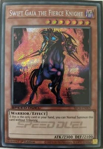 YuGiOh Swift Gaia the Fierce Knight Secret Rare 1st Ed SBCB-EN005 NM Speed Duel - Picture 1 of 1