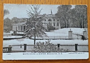 White House in Winter, Washington D.C. Illustrated Post Card Co. Undivided 9266 - Picture 1 of 2