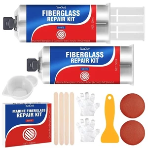 100ml Marine Fiberglass Repair Kit w/tools White Gel Coat Repair Kit (2PCS) - Picture 1 of 7