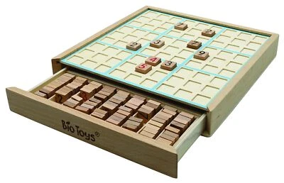  Bio Toys Sudoku-Spiel aus Holz umweltfreundlich inklusive Sudoku-Heft Aufbew... - Bild 1 von 4