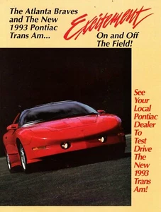 Anuncio de revista 1993 Atlanta Braves y The Pontiac Trans Am ¡Emoción! 042625 - Imagen 1 de 1