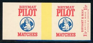 BRITISH ADVERTISING MATCHBOX COVER, BRYANT & MAY, PILOT !! U17 - Picture 1 of 1