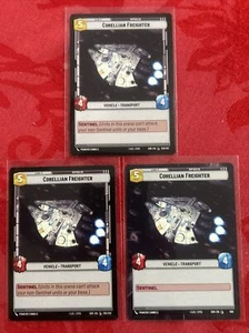 3x Star Wars: Unlimited - Corellian Freighter - 250/252 - Spark of Rebellion x3 - Picture 1 of 6
