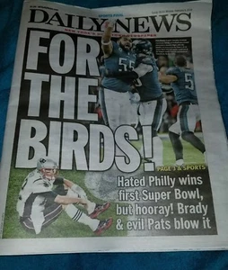 NY DAILY NEWS PHILADELPHIA EAGLES SUPER BOWL CHAMPS 2/5/18 Colts Jackson murió - Imagen 1 de 12
