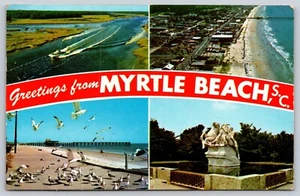 Cartolina Saluti da Myrtle Beach Carolina del Sud Yachting Veduta Aerea Gabbiani - Foto 1 di 2