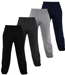 MEN'S FLEECE JOGGING ELASTICATED CUFFED TROUSERS ALL SIZES - Picture 1 of 5