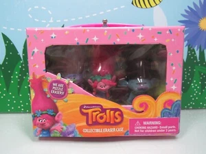 Rompecabezas borrador figuras 3D coleccionables Dreamworks Trolls con estuche nuevo - Imagen 1 de 7