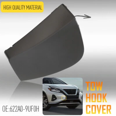 Front Bumper Tow Hook Eye Cover Black for 2019-2023 Nissan Murano 622A0-9UF0H - Image 1 of 4