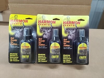 NEW 3X LOT Harmon Scents EARTH Cover Scent 2oz BOTTLE DEER LURE COVER! #CCHEA - Image 1 of 4