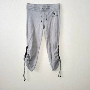 BCBG Womens Grey Velour sweatpants track pants logo Size -  Small  Ankle Length  - Picture 1 of 6