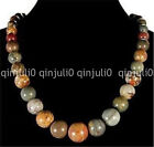 Wholesale 6-14mm multicolor jade gemstone round beads Jewelry Necklaces 18"