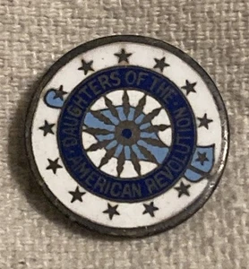 Vintage Daughters Of The American Revolution DAR Sterling & Enamel Pin - Picture 1 of 13