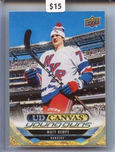 2024-25 UD Canvas Young Guns Matt Rempe Rangers C-113 - Picture 1 of 2