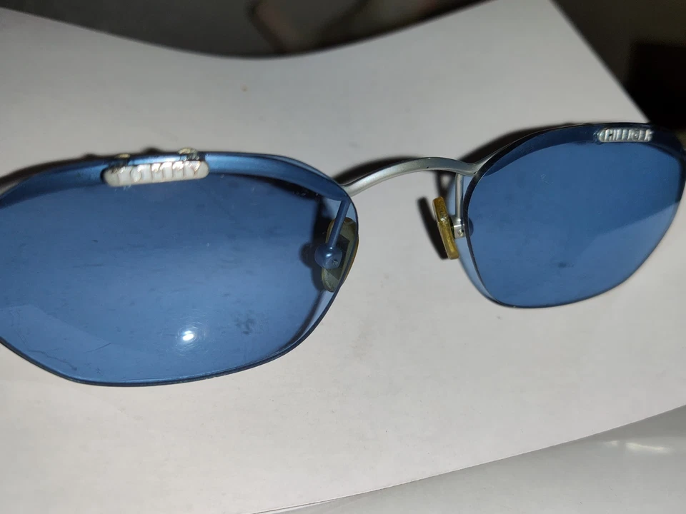 复古 Tommy Shades 型号 5100 银色无框黄油 00 浅蓝色镜头 1990 年代 — 第 1/4 张图片