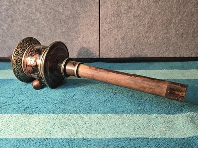 Lovely Antique Buddhist Prayer Wheel With Scroll - Image 1 of 4