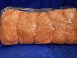470g Unbranded 5-Strand Cotton Yarn In Orange(4 Strands Orange,1 Strand Sparkle) - Picture 1 of 6