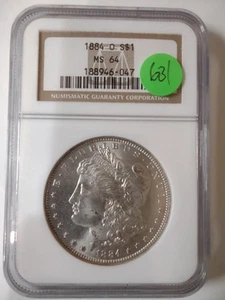 1884-O $1 Morgan Silver Dollar NGC MS64 - Picture 1 of 4