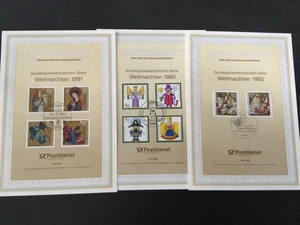 Bund, 3 x ETB aus 1990-1992, Weihnachten, Sonder-Zuschlagsmarken. - Bild 1 von 2