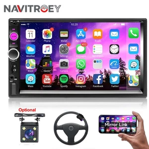 Radio Estéreo Coche Doble 2 Din Pantalla Táctil 7" Bluetooth Audio FM USB Enlace Espejo - Imagen 1 de 23