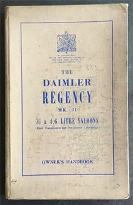 DAIMLER REGENCY Mk II 3½ & 4.6 Saloons Illus Owner's Handbook 1954 #R27/010/176 - Picture 1 of 11