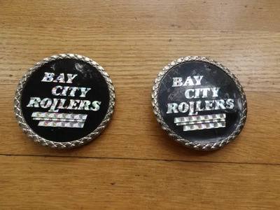 Lote de 2 hebillas de cinturón Bay City Rollers vintage raras años 70 Foto 1 de 4