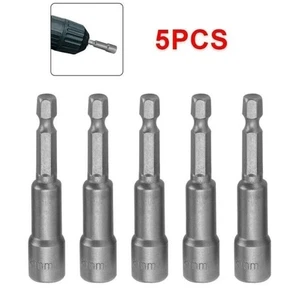 5Pcs 8 mm Magnetic Tech Screw Driver Tek Bit Drill Nut Setter Roofing Cladding - Picture 1 of 9