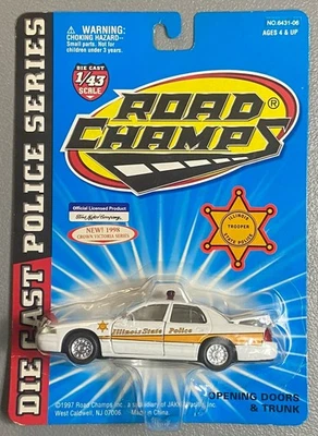 1997 Road Champs Illinois State Police Car 1:43 Scale 1998 Ford Crown Victoria - Image 1 of 4