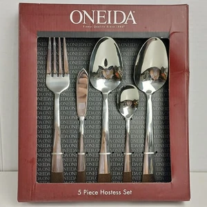 Nuevo juego de 5 piezas de cubiertos Oneida Nocha para servir anfitriona acabado espejo de acero inoxidable - Imagen 1 de 8