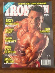 IRONMAN bodybuilding muscle magazine RICH GASPARI 4-92 - Picture 1 of 4
