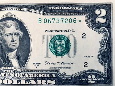 B067372XX*  2017A Two Dollar Bill B New York Star Note UNC ~Last 2 Digits Vary~ - Image 1 of 3