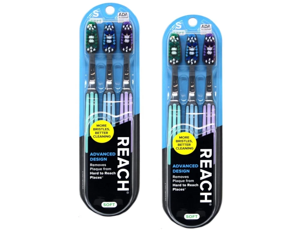 2 Count Reach Advanced Design Medium Full Head Toothbrushes
