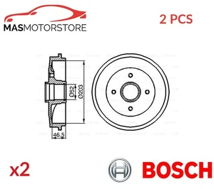 JUEGO DE PAR DE TAMBOR DE FRENO TRASERO BOSCH 0 986 477 124 2 PIEZAS UN NUEVO REPUESTO OE - Imagen 1 de 5