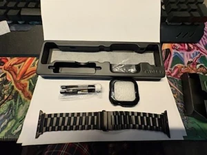 Fullmosa kompatibles Apple Watch Armband, 46 mm, schwarz - Bild 1 von 3