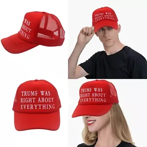 Trump Was Right About Everything Red Baseball Hat - Trump 2025 New Cap - Picture 1 of 6