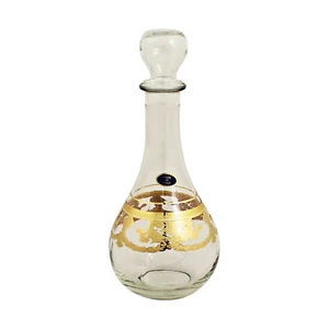 Elegant Modern Glass Drinkware - 44 oz. Decanter Bottle, Gold Veneziano Design - Picture 1 of 1
