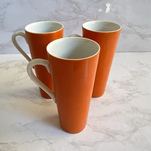 Juego de 3 tazas de café turcas/demitasse naranja y blanco Lefton China de colección - Imagen 1 de 11