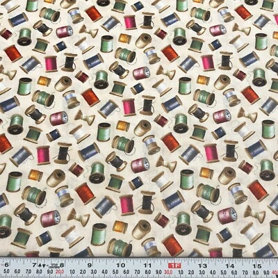 Швейная нить и иглы Elizabeth's Studio бежевая хлопчатобумажная ткань на половину ярда - Изображение 1 из 2