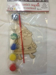 Babbo Natale - Legno da Colorare- Per Albero di Natale - Bellissimo Nuovo - Imagen 1 de 1
