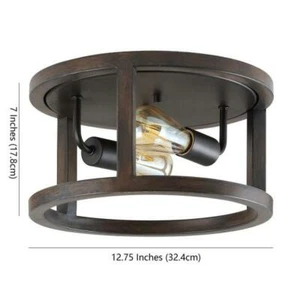 Atelier 12.75' 2-Light Brown/Oil Rubbed Bronze Iron Rustic Industrial LED (990) - Picture 1 of 3
