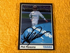U5-98 PHIL PARSONS AUTOGRAPHED NASCAR TRADING CARD - 1991 TRAKS - Picture 1 of 2