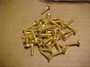 Qty of 50 #8 x 3/4" Brass Wood Screws Flat Head Phillips With Free Shipping - Picture 1 of 2