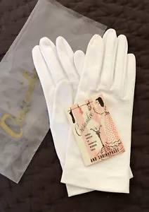 Vintage CRESCENDOE Wonder Fabric Ladies Gloves Sz 7 Tailored 1950s White NEW! - Picture 1 of 16