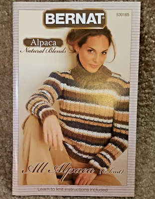 Bernat Alpaca Natural Blends All Alpaca Knitting Pattern Booklet Jacket Cardigan - Image 1 of 2