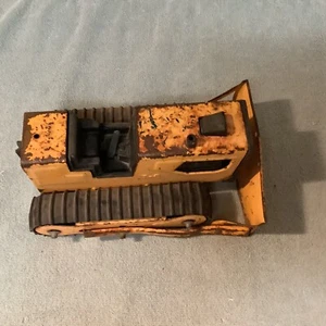 VINTAGE 1970s Pressed Steel TONKA T-6 Construction Bulldozer Yellow Toy Used - Picture 1 of 7