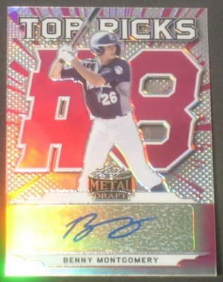 Benny Montgomery 2021 Leaf Metal Draft Top Picks Autograph Rookie Pink (15/20) - Image 1 of 2