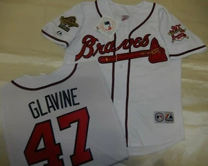 0812 Majestic 1995 Atlanta Braves TOM GLAVINE World Series Baseball JERSEY New - Picture 1 of 2