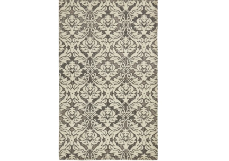 Joyce Grey Damask Scatter Rug - 27" X 45" - Image 1 of 1